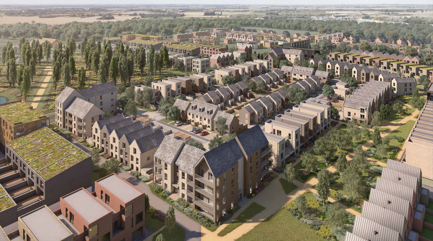 Cala at Waterbeach, Cambridgeshire - Aerial view | Cala Homes for sale in Cambridgeshire