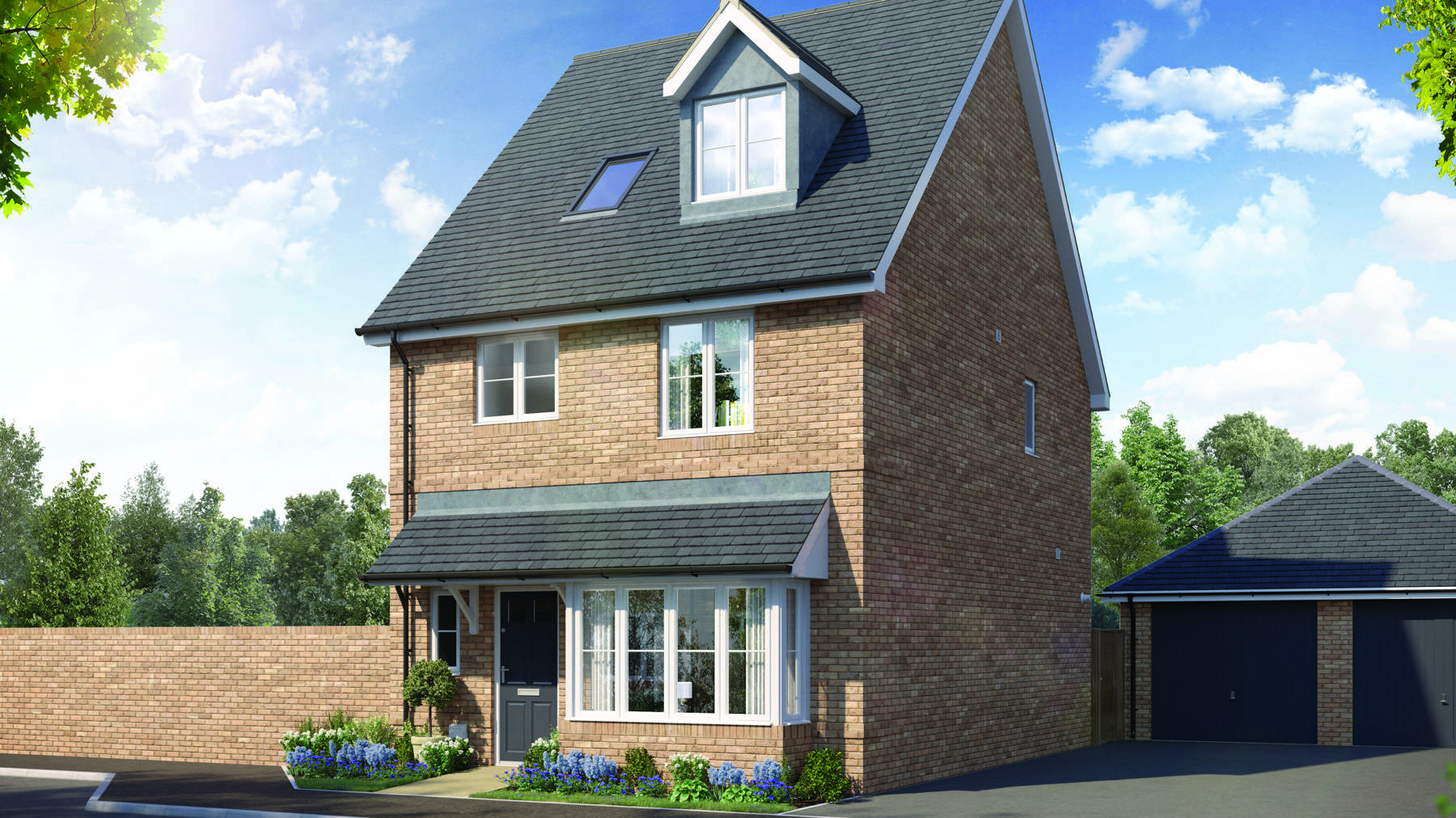 Computer Generated Image of 4 bedroom house for sale in Oxfordshire. Cala at Nobel Park, Didcot.